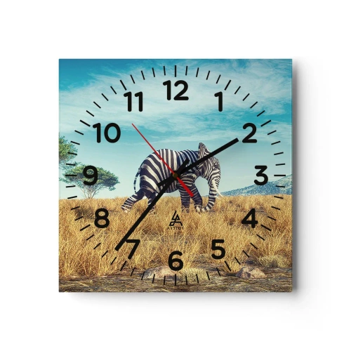 Wall clock - Clock on glass - Greyness Is Not In Fashion - 30x30 cm