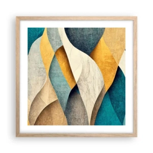 Poster in light oak frame - Rhythm and Undulation - 50x50 cm