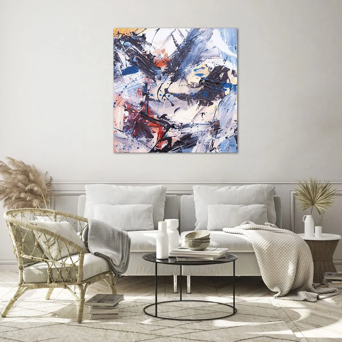 Glass picture - Crazy Dance of Abstraction - 70x70 cm