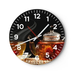 Wall clock - Clock on glass - Magic and Art of Tea Making - 30x30 cm