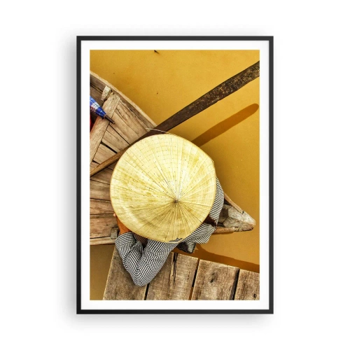 Poster in black frame - Life on a Yellow River - 70x100 cm
