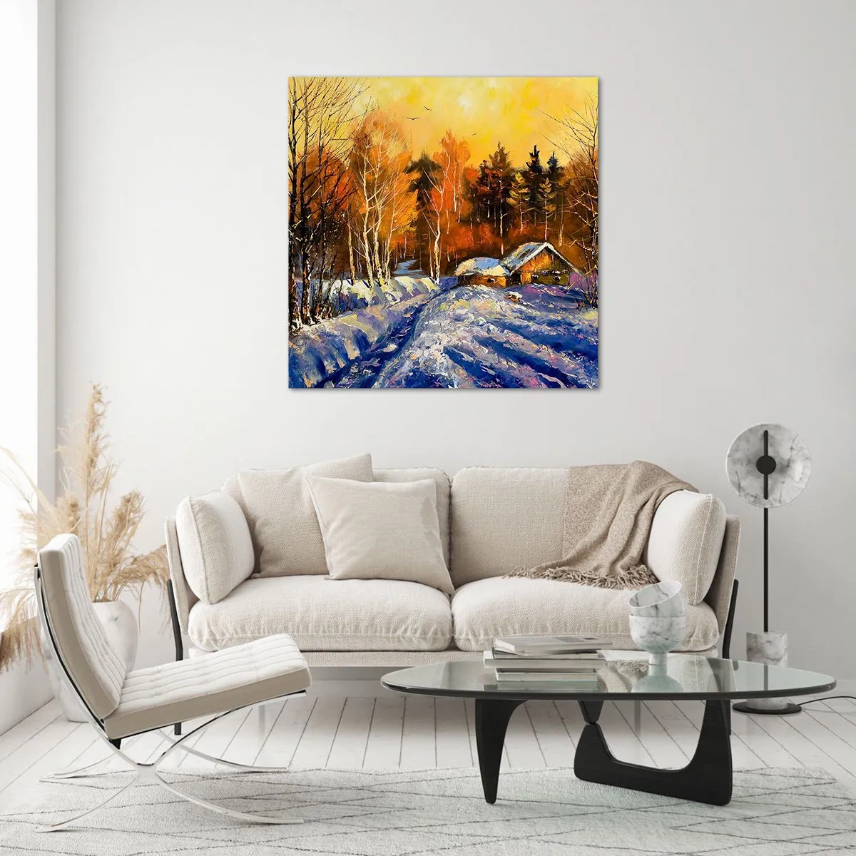 Glass picture - Winter Impression in the Sun - 50x50 cm