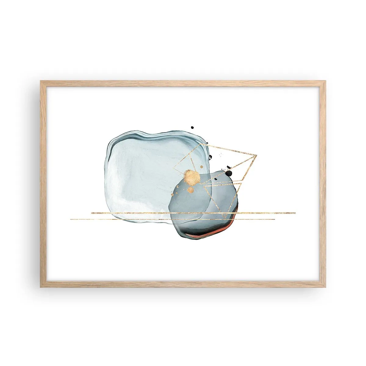 Poster in light oak frame - Study of a Raindrop - 70x50 cm