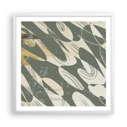 Poster in white frmae - Rhytmic Abstract - 60x60 cm