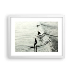 Poster in white frmae - Meeting the Wave - 40x30 cm