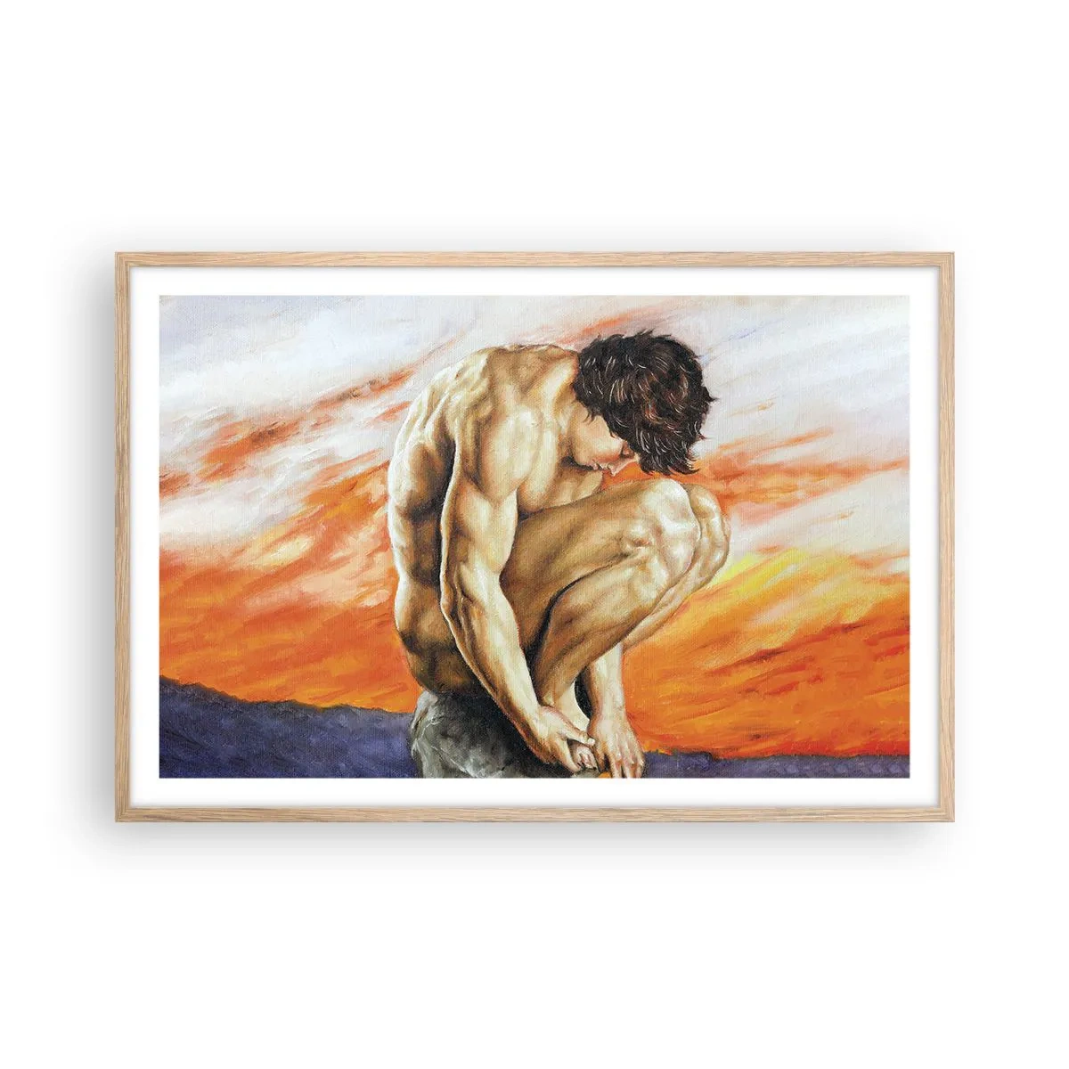 Poster in light oak frame - Submerged in Himself - 91x61 cm