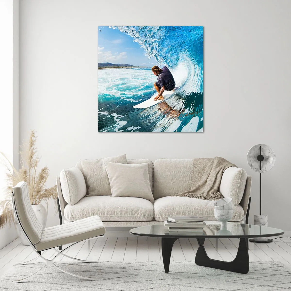 Glass picture - Dancing with Waves - 40x40 cm
