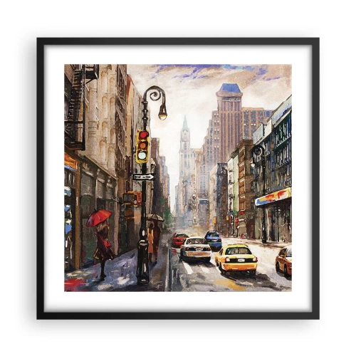 Poster in black frame - New York - Colourful in Rain - 50x50 cm