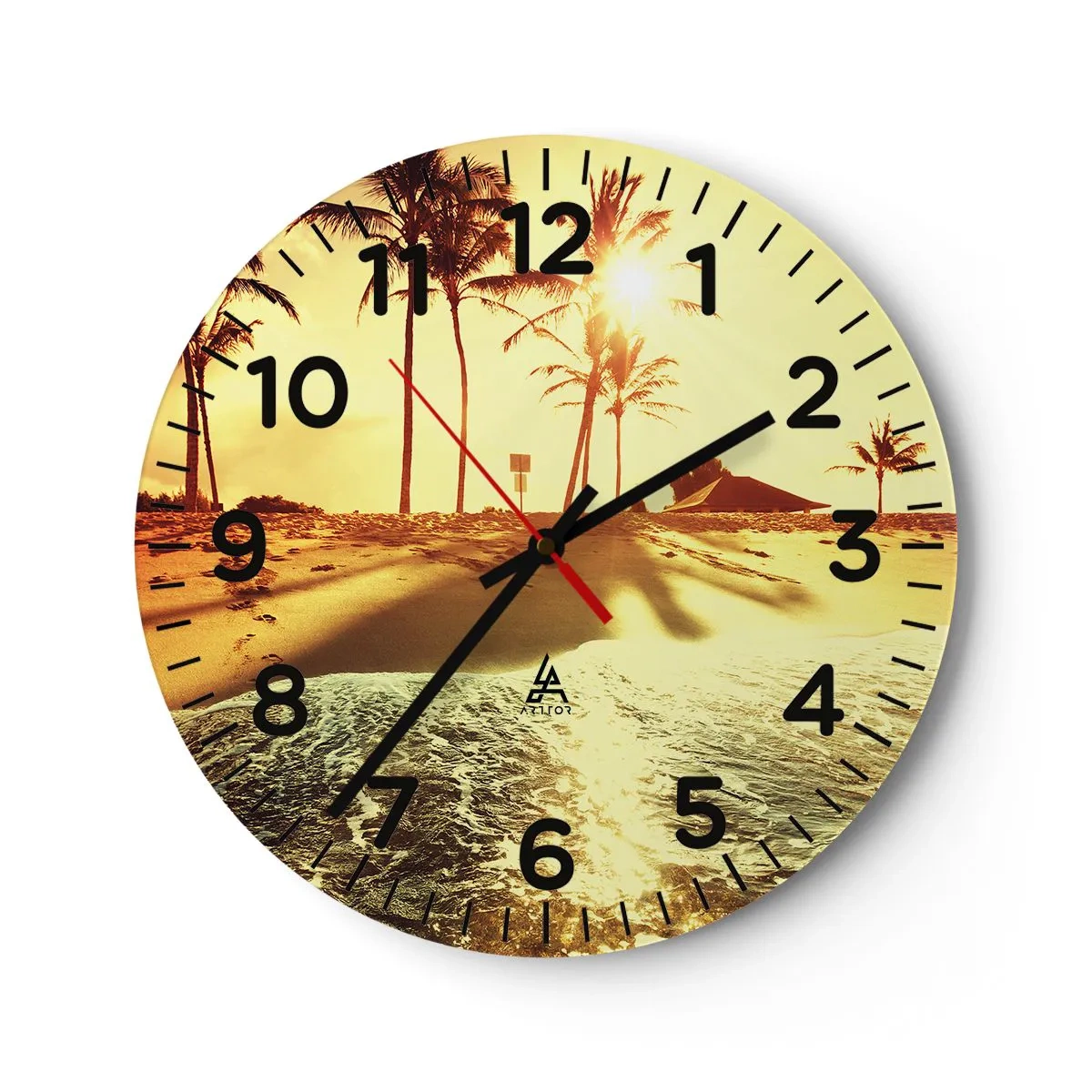 Wall clock - Clock on glass - Californian Afternoon - 30x30 cm