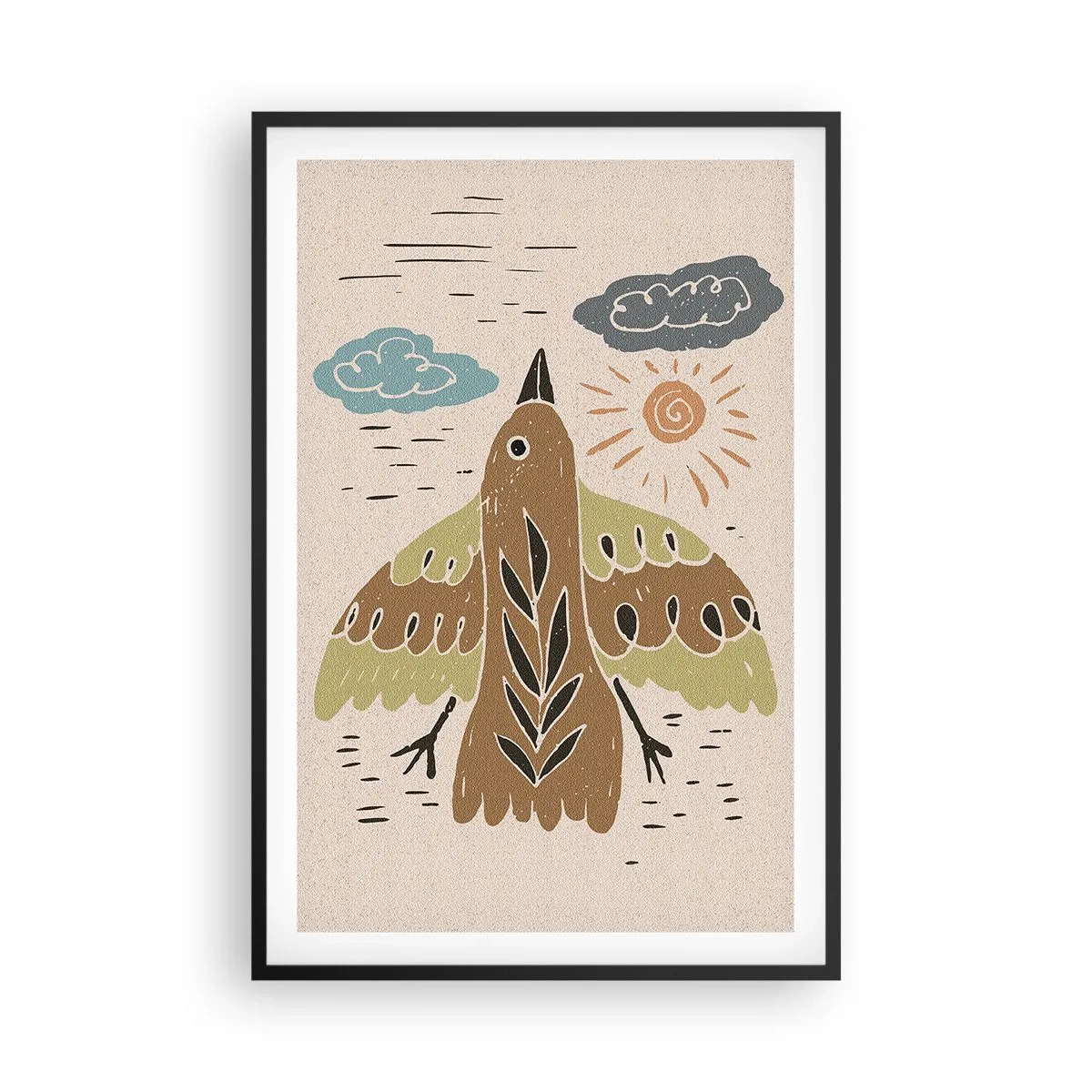 Poster in black frame - Joyful Flight - 61x91 cm