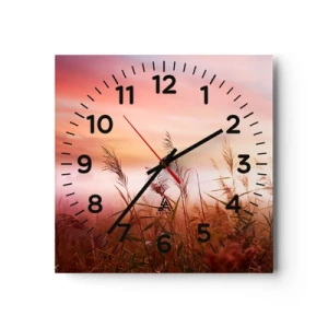 Wall clock - Clock on glass - Blowing in the Wind - 30x30 cm