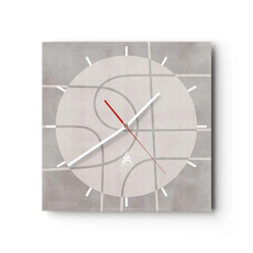 Wall clock - Clock on glass - Circular and Straight - 40x40 cm