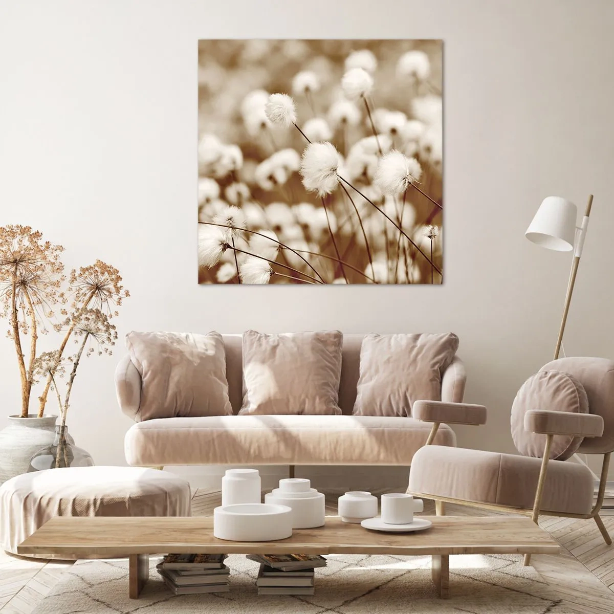 Canvas picture - Fluffy field - 60x60 cm