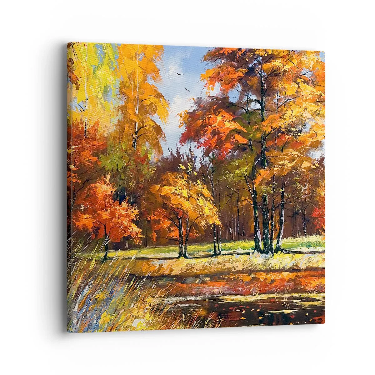 Canvas picture - Landscape in Gold and Brown - 40x40 cm