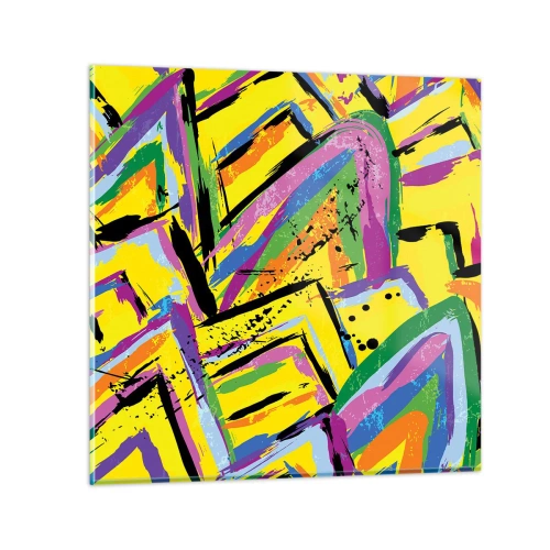 Glass picture - Screaming from Joy - 70x70 cm