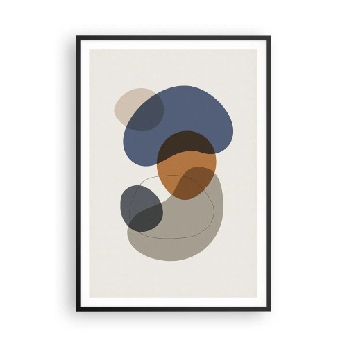 Poster in black frame - Drops of Colours - 70x100 cm