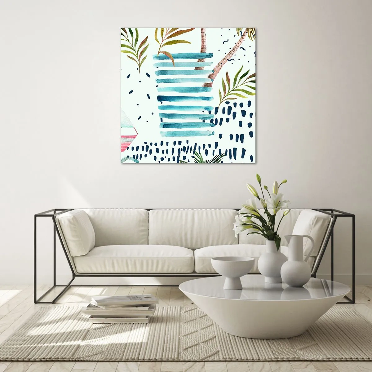 Glass picture - Holidays under the Palms - 30x30 cm