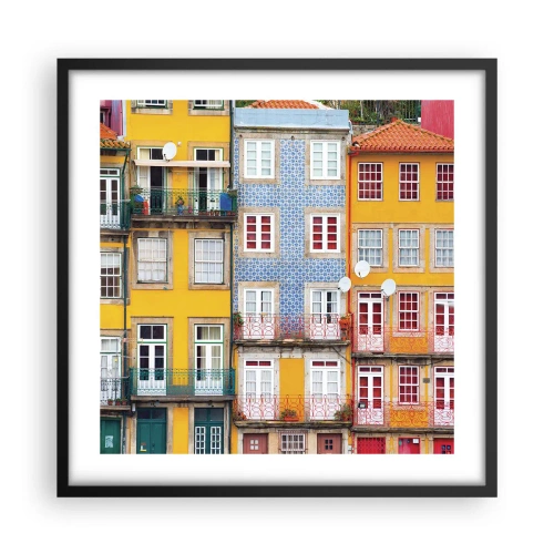 Poster in black frame - Colours of Old Town - 50x50 cm