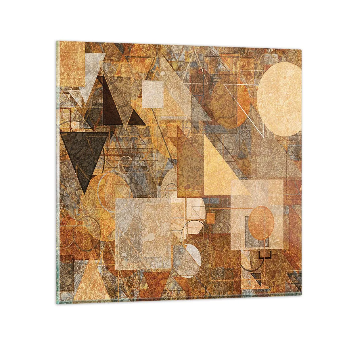 Glass picture - Cubist Study in Brown - 60x60 cm