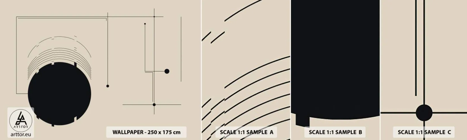 Photo Wallpaper Sample Self-Adhesive Deluxe Sticker - Springy and Dynamic Composition - Geometric, Minimalism, Aesthetic - 100x30 cm