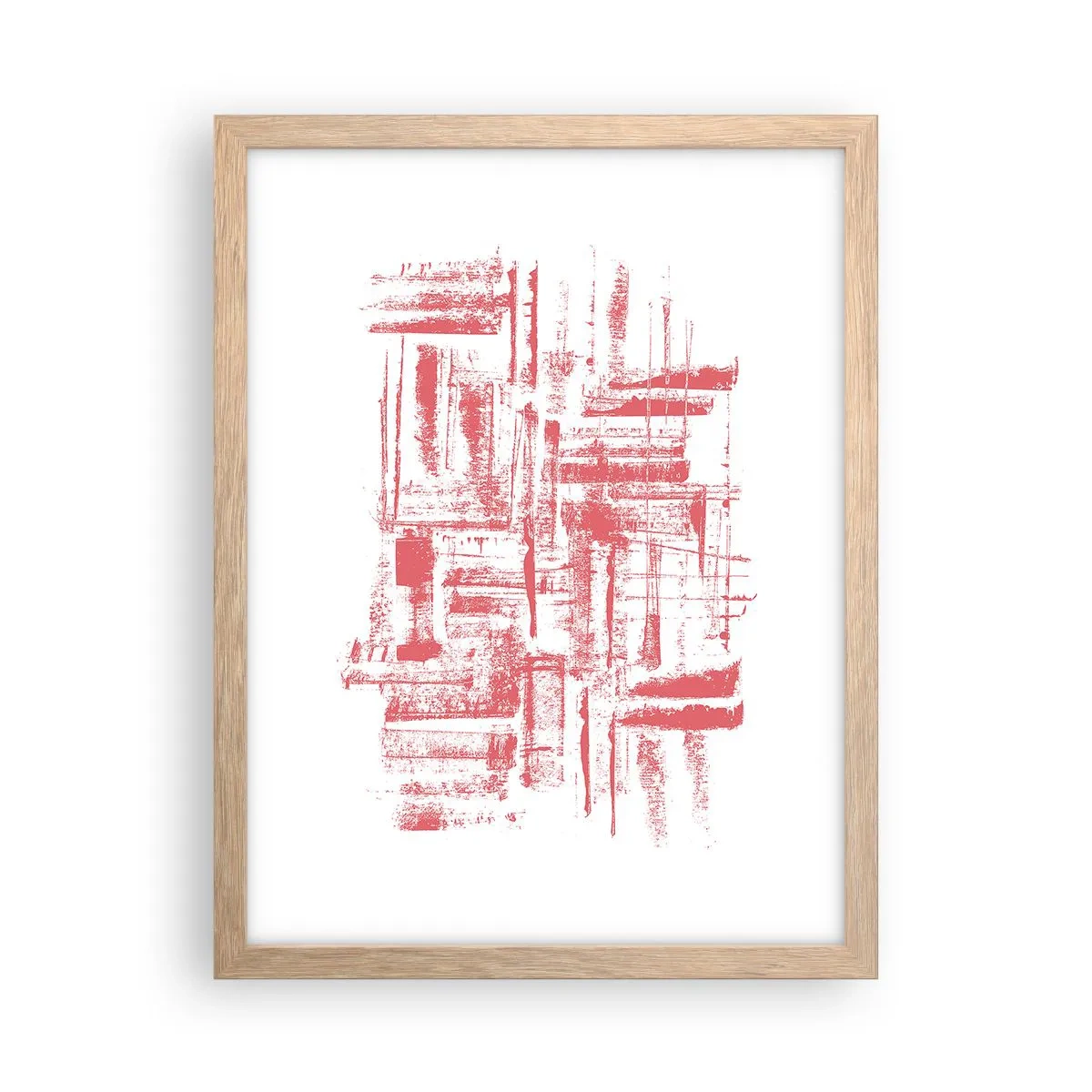 Poster in light oak frame - Red City - 30x40 cm