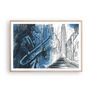 Poster in light oak frame - City Rhapsody - 100x70 cm