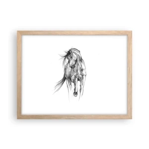 Poster in light oak frame - In a Graceful Trot - 40x30 cm