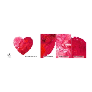 Photo Wallpaper Sample Standard Eco - All You Need Is Love - Abstraction, Red Heart, Symbol of Love - 100x30 cm