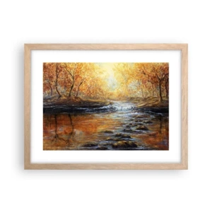 Poster in light oak frame - Golden Brook - 40x30 cm