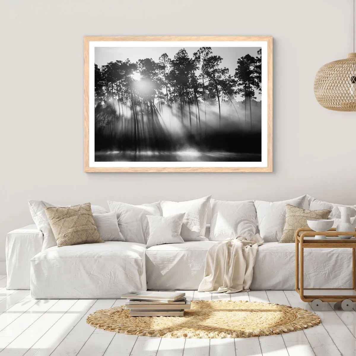 Poster in light oak frame - Unstoppable Sun - 70x50 cm