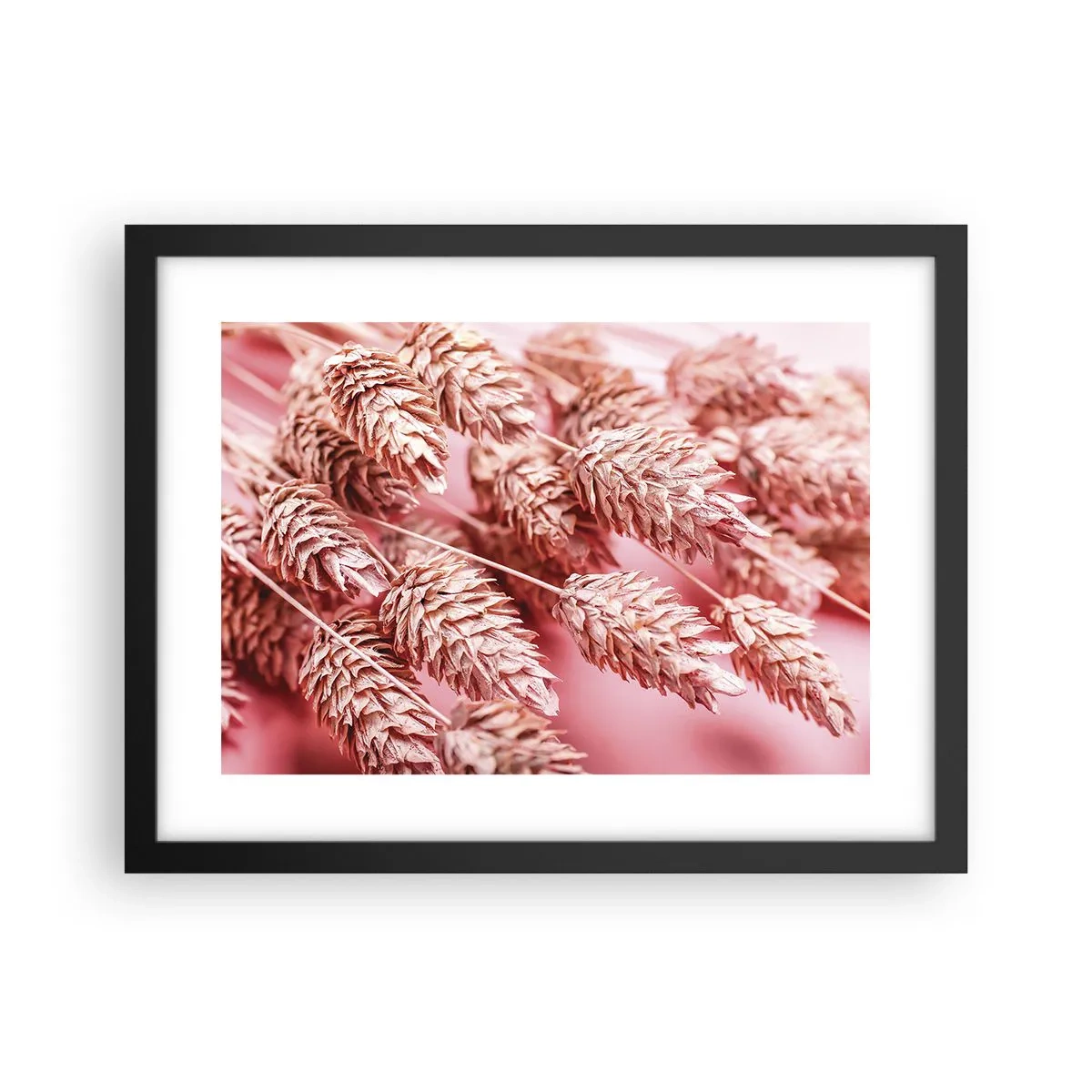Poster in black frame - Flowery Cascade in Pink - 40x30 cm