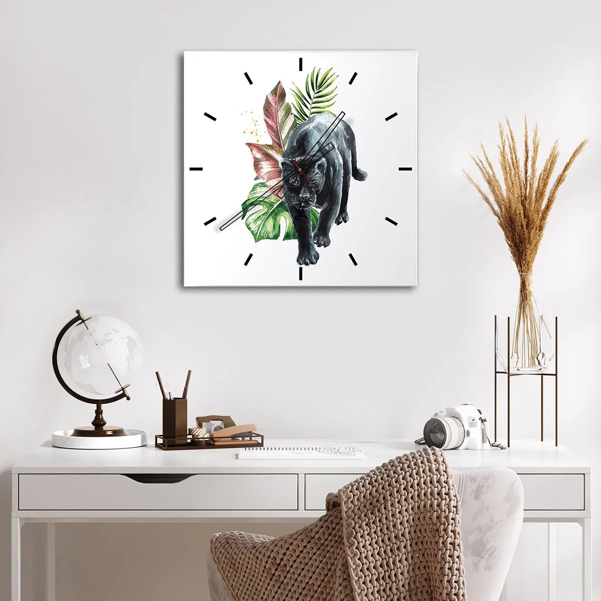 Wall clock - Clock on glass - Wilderness of the Heart - 30x30 cm