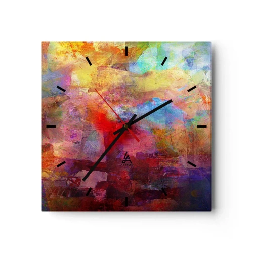 Wall clock - Clock on glass - Looking inside the Rainbow - 40x40 cm