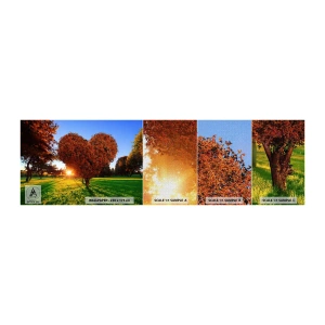 Photo Wallpaper Sample Premium Canvas - Impossible Not to Love Autumn - Landscape, Tree, Rays of the sun - 100x30 cm