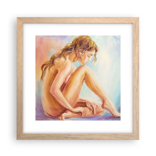 Poster in light oak frame - Nude of Youth - 30x30 cm