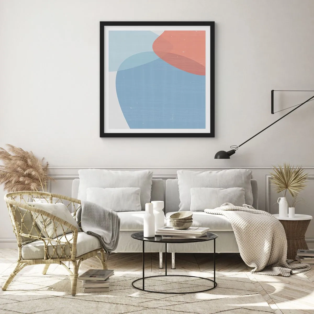 Poster in black frame - Pastel Relations - 60x60 cm