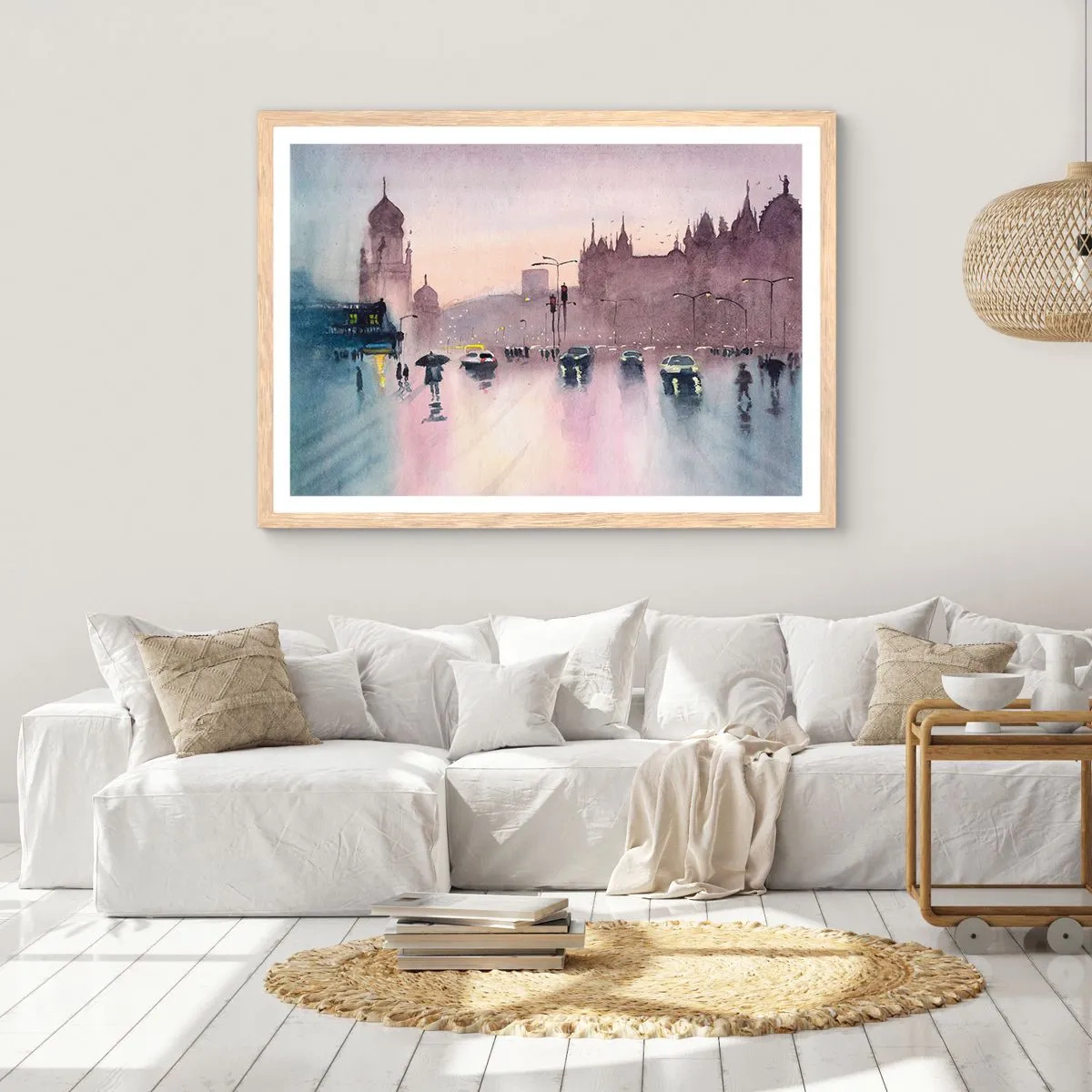 Poster in light oak frame - In a Rainy Fog - 70x50 cm