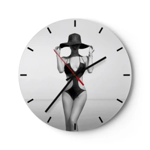Wall clock - Clock on glass - My Name Is: Elegance - 40x40 cm
