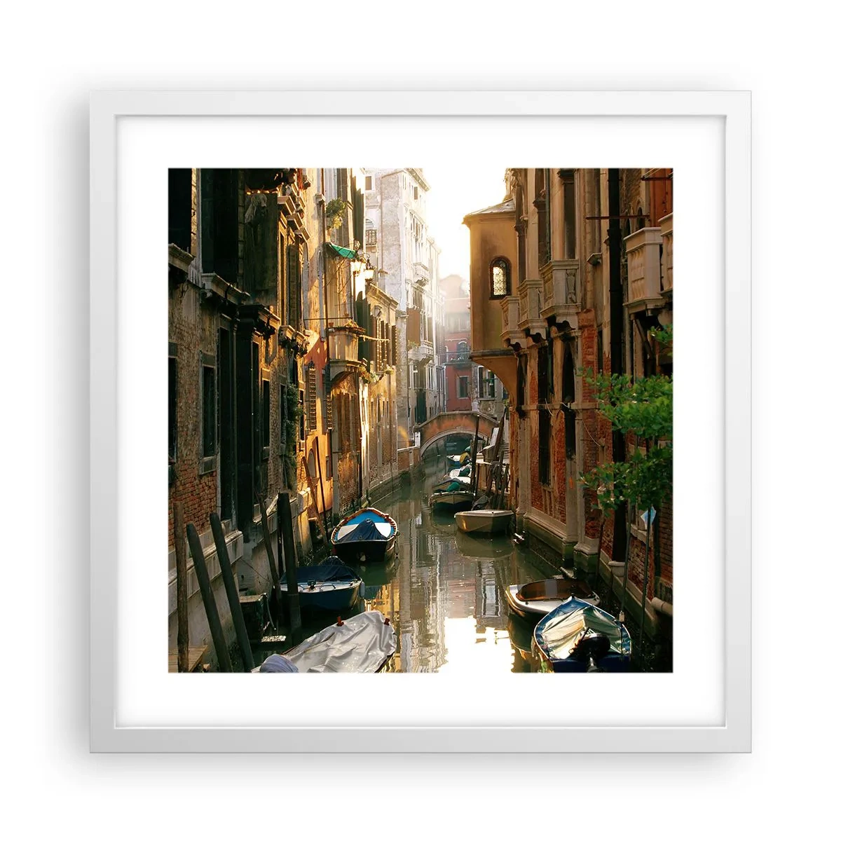 Poster in white frmae - In a Venetian Alley - 40x40 cm