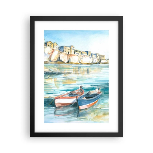 Poster in black frame - Landscape in Azure - 30x40 cm