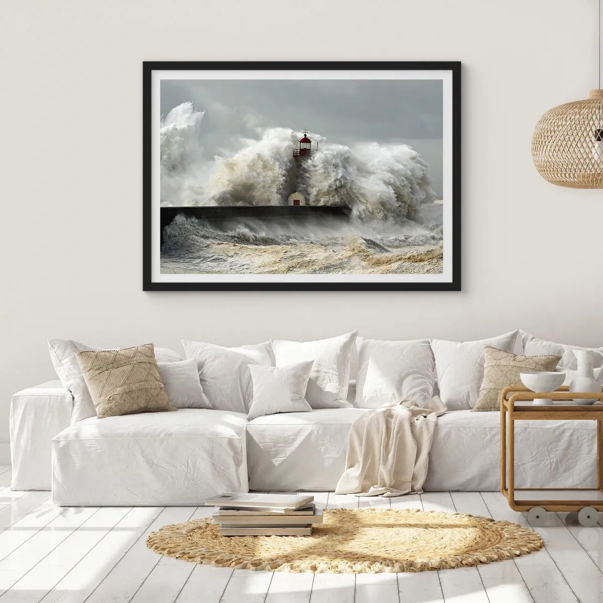 Poster in black frame - Rage of the Ocean - 100x70 cm