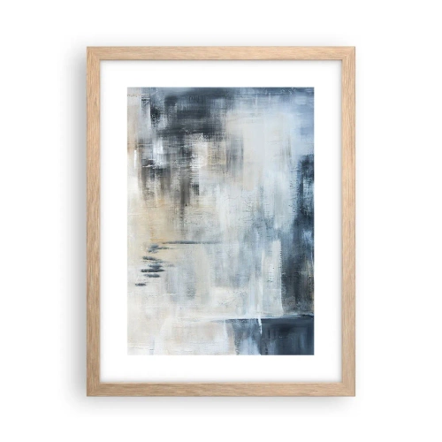 Poster in light oak frame - Behind the Curtain of Blue - 30x40 cm
