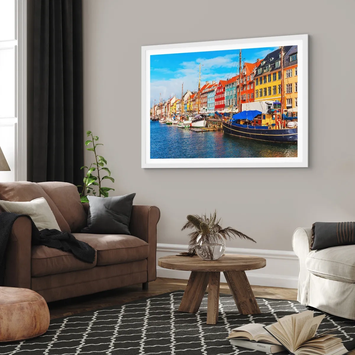 Poster in white frmae - Joyful Coast - 50x40 cm