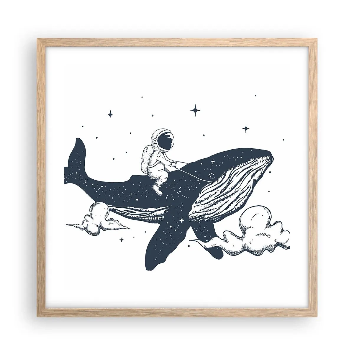 Poster in light oak frame - Space Adventure - 50x50 cm