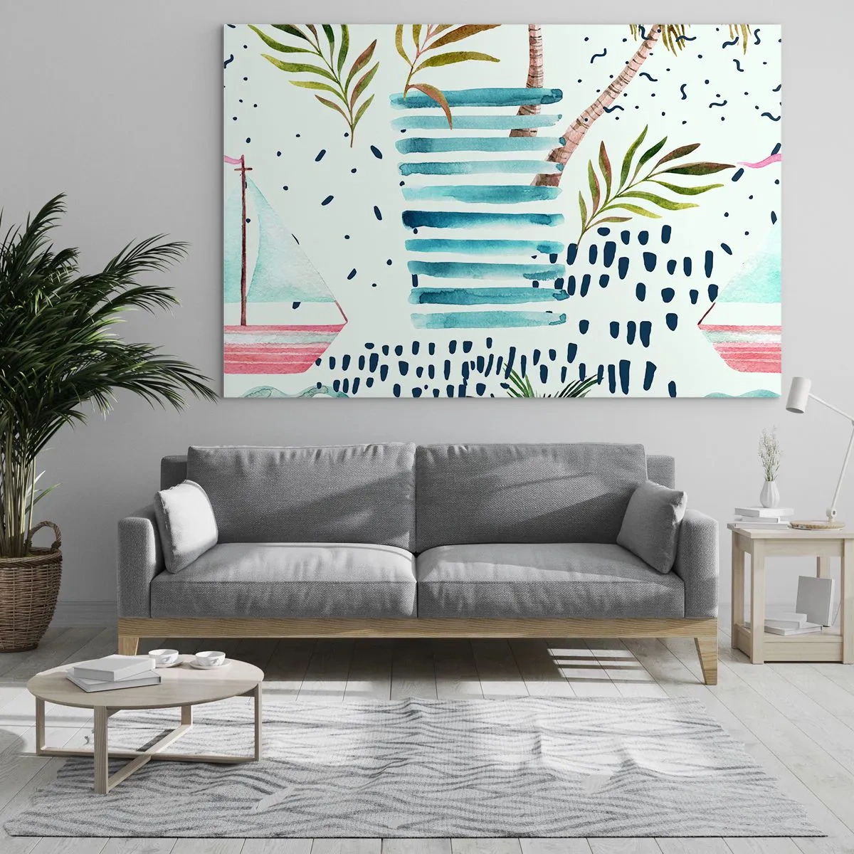 Glass picture - Holidays under the Palms - 100x70 cm