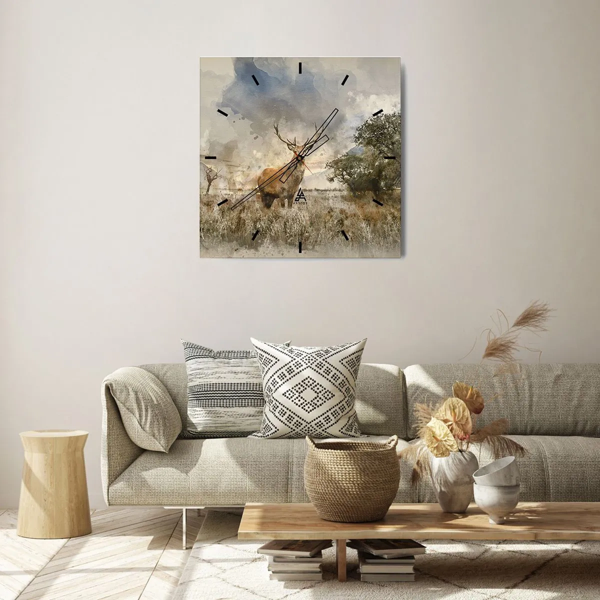 Wall clock - Clock on glass - Dignity - Strength - Majesty - 40x40 cm