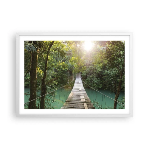 Poster in white frmae - Azure Water in Azure Forest - 70x50 cm