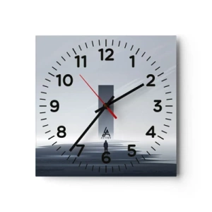 Wall clock - Clock on glass - Opportunity or Threat? - 30x30 cm
