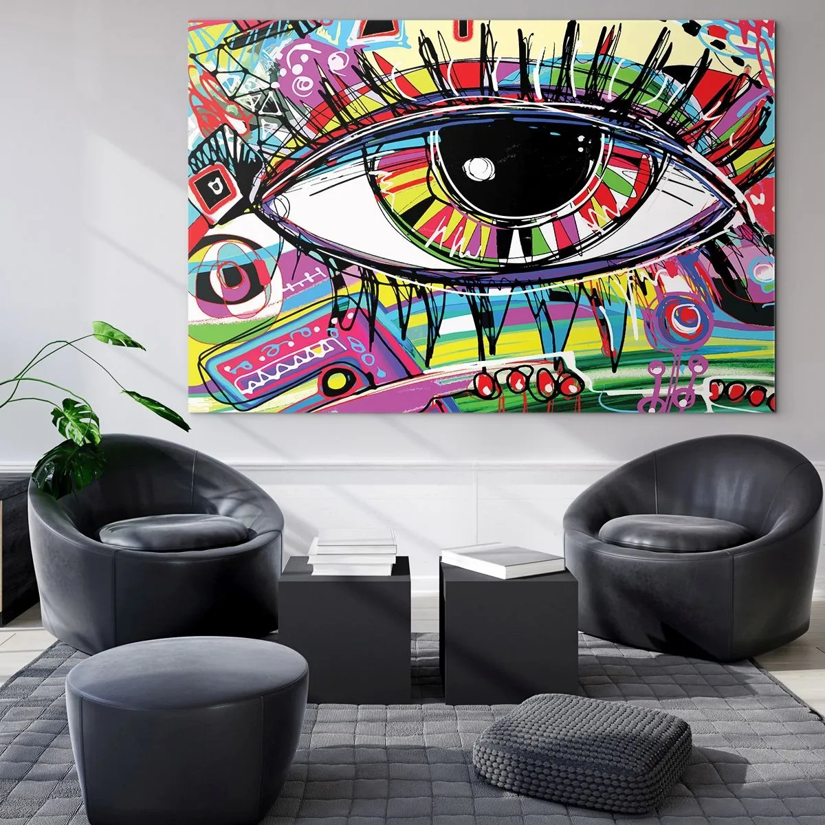 Glass picture - Colourful Eye - Colourful Soul - 120x80 cm