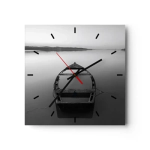 Wall clock - Clock on glass - Longing and Melancholy - 30x30 cm